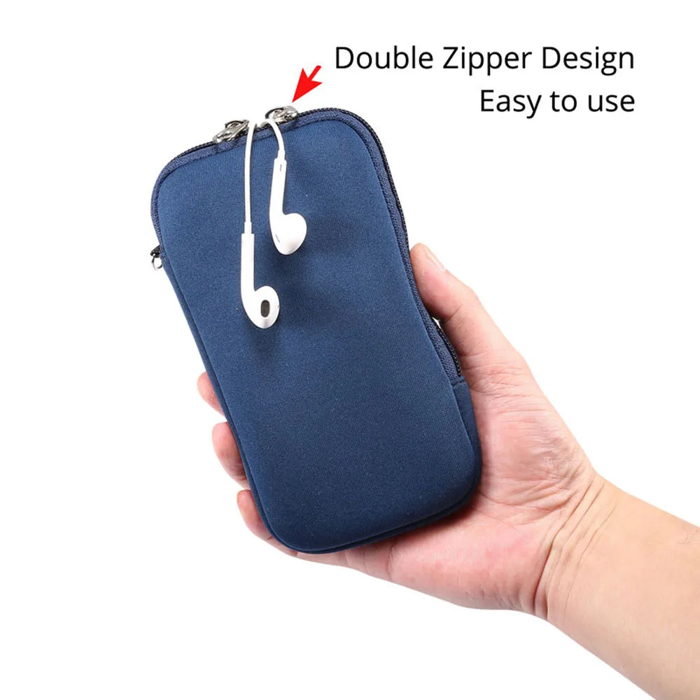 Universal Neoprene Mobile Phone Bag Case With Shoulder Strap For iPhone 16 15 14 Pro Max Samsung Xiaomi Huawei Shockproof Pouch