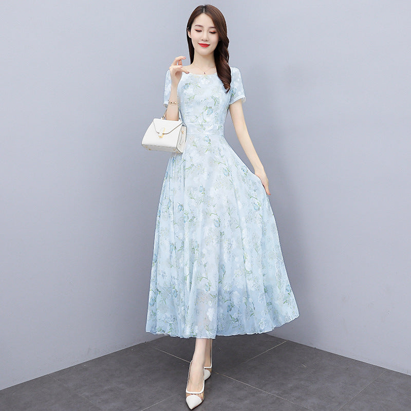 2022 Summer New Bohemian Long Dress to Ankle Chiffon dress Super Long Seaside Holiday Beach Dress for Women