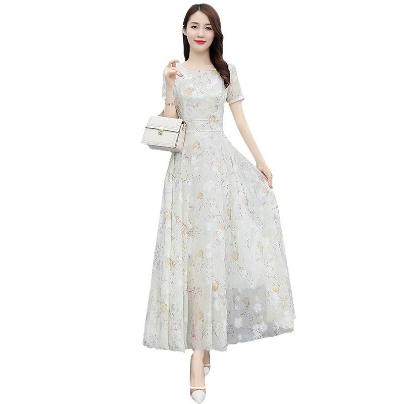 2022 Summer New Bohemian Long Dress to Ankle Chiffon dress Super Long Seaside Holiday Beach Dress for Women
