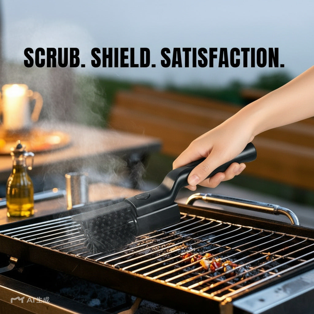 Cross-Border New Model Foldable Second-Generation Electric Barbecue Brush Heavy Grease Cleaning Tool Barbecue Grill Cleaning Tool