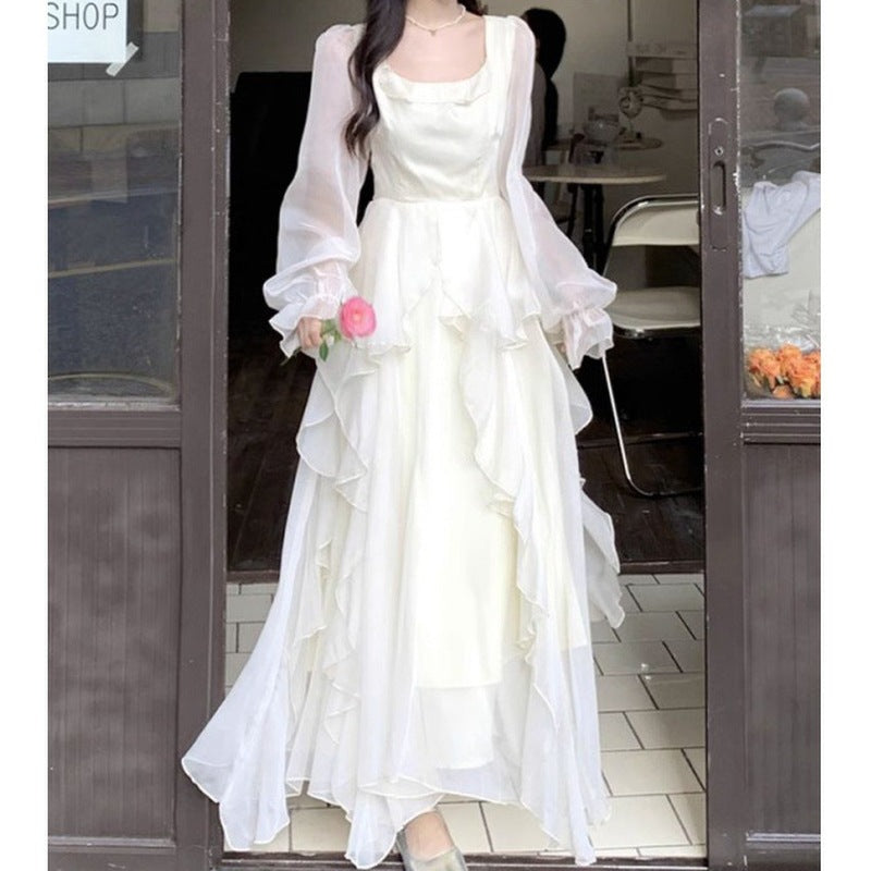 Fugitive Princess Dress 2023 New Summer Light Wedding Dress Design Sense Tight Waist French First Love Gentle White Moonlight dress