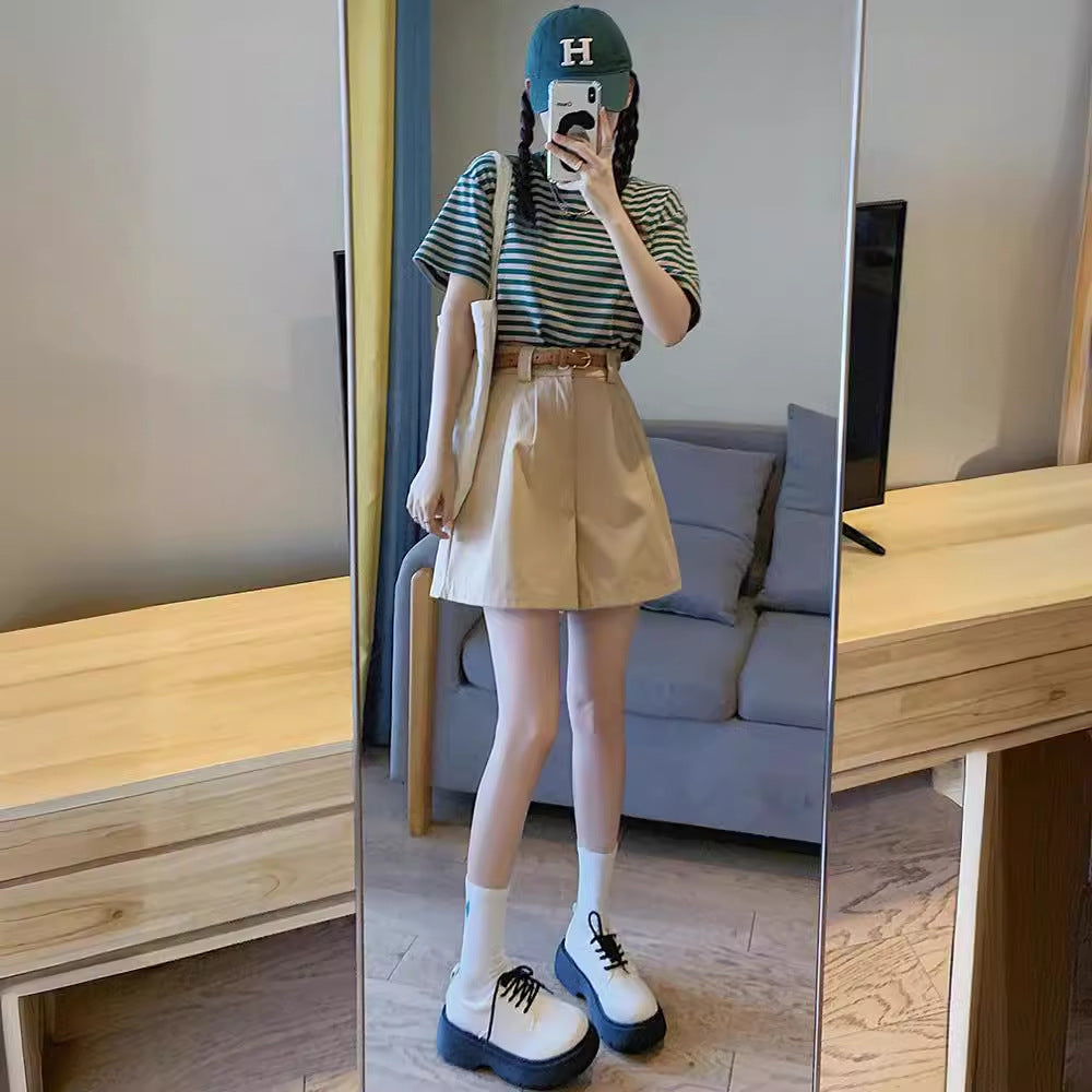 2023 New Salt Sweet Wear Age Reducing College Style Lively Slimming Slight Fat Sister Two-piece Suit Summer