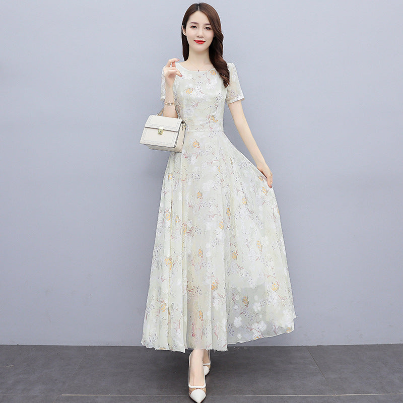 2022 Summer New Bohemian Long Dress to Ankle Chiffon dress Super Long Seaside Holiday Beach Dress for Women