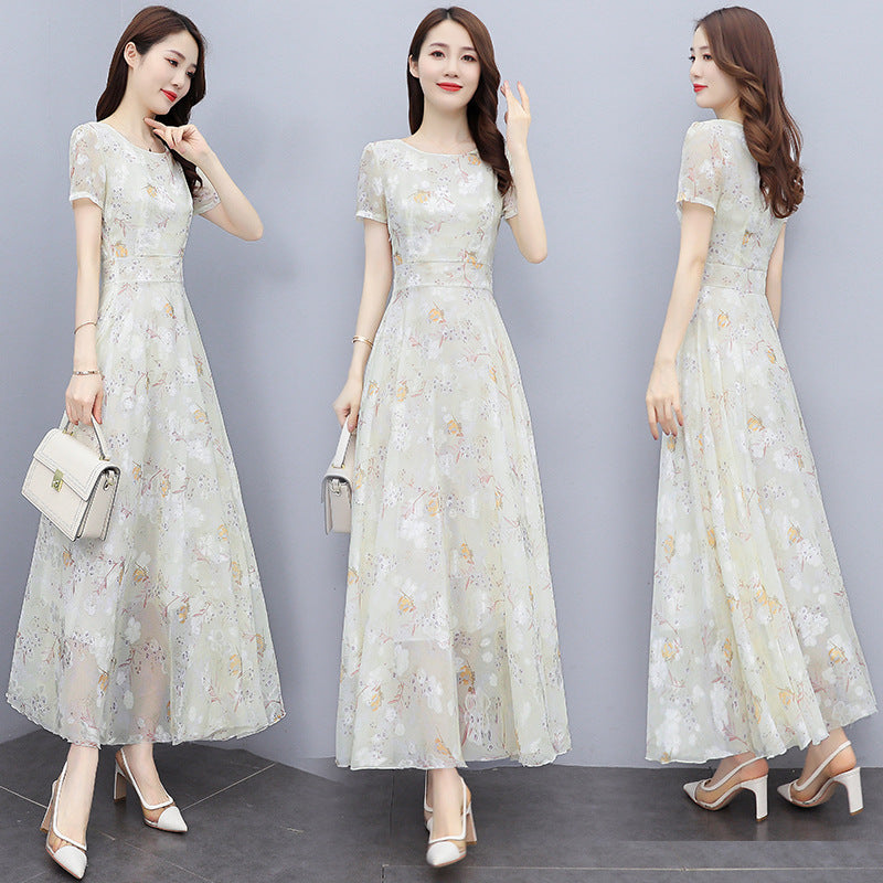 2022 Summer New Bohemian Long Dress to Ankle Chiffon dress Super Long Seaside Holiday Beach Dress for Women