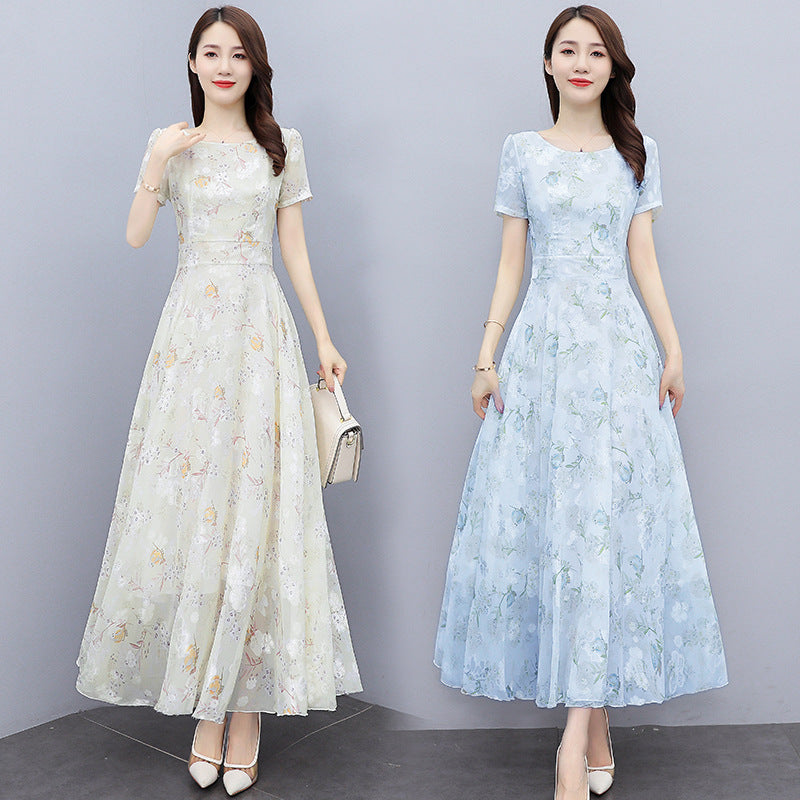 2022 Summer New Bohemian Long Dress to Ankle Chiffon dress Super Long Seaside Holiday Beach Dress for Women