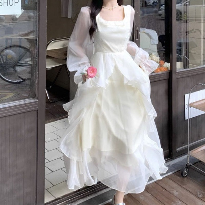 Fugitive Princess Dress 2023 New Summer Light Wedding Dress Design Sense Tight Waist French First Love Gentle White Moonlight dress