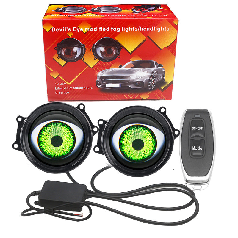 Cross-border new dynamic LED car headlight 3 inch demon eye LED eye light modified eagle eye light blink light