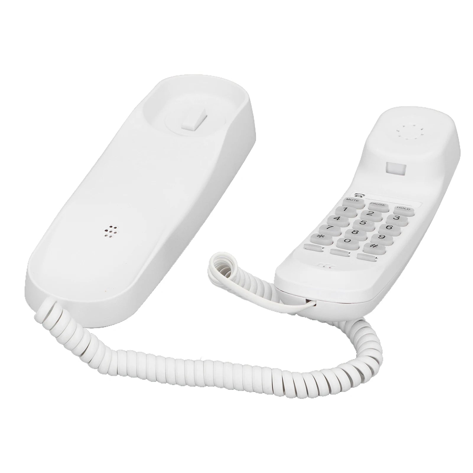 Mini Desktop Corded Landline Phone Fixed Telephone Wall Mountable Supports Mute/ Pause/Redial and 2 Ring Volume Adjustable Funct