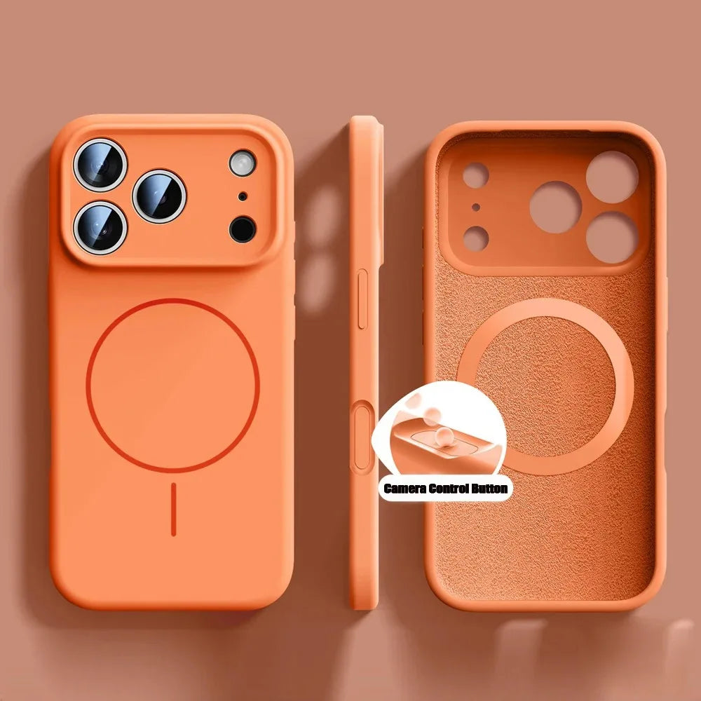 New Liquid Silicone Magnetic Case For iPhone 17 16 15 14 13 12 Pro Max 16 Plus Air Original Soft Cover For iPhone 17 16 Pro Max