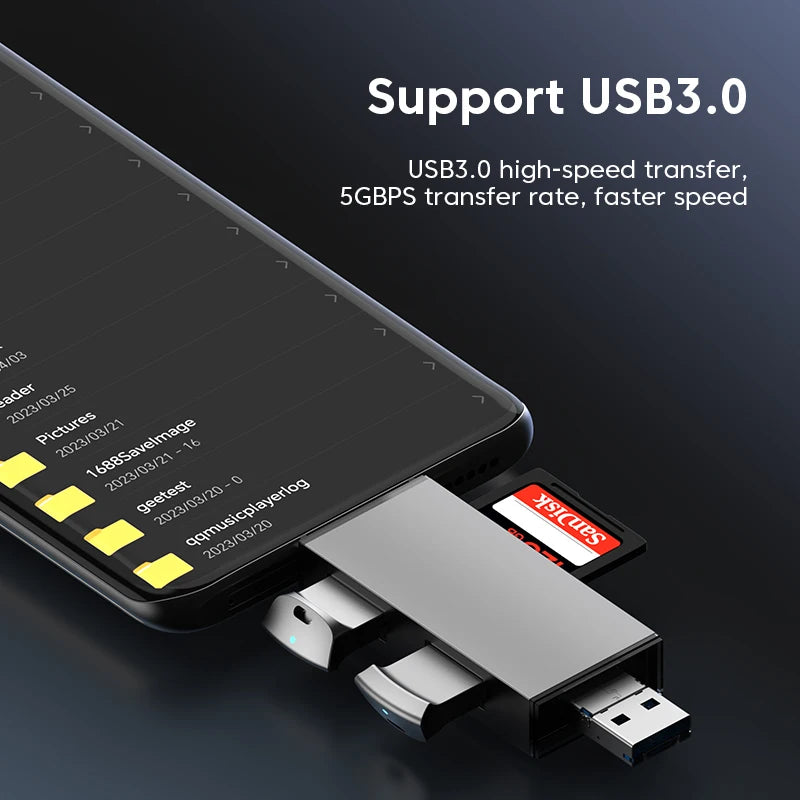 Olaf 7 in 1 Micro TF SD Card Reader USB Flash Drive Memory SD Card Reader OTG type c 3.1 to usb Adapter USB Type C Card Reader