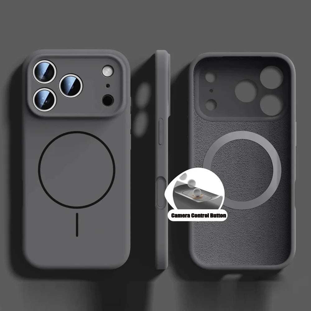 New Liquid Silicone Magnetic Case For iPhone 17 16 15 14 13 12 Pro Max 16 Plus Air Original Soft Cover For iPhone 17 16 Pro Max