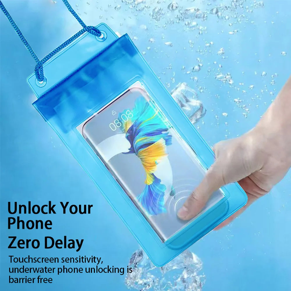 Universal Mobile Phone Waterproof Bag Swimming Beach Waterproof Phone Case Outdoor Transparent Sealed Cellphone Waterproof Bag