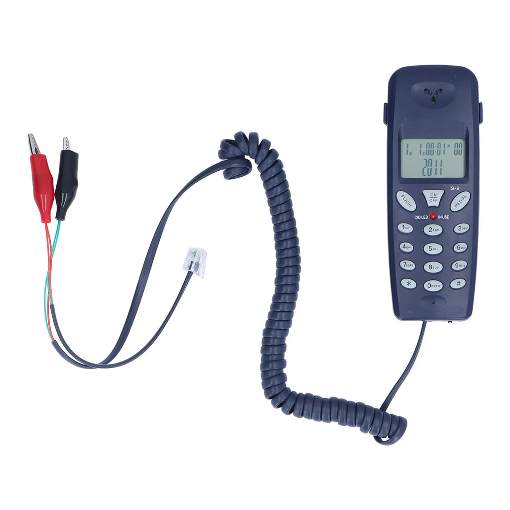 Wired landline phone, FSK/DTMF caller ID display, 12-digit LCD display, redial/hold function, home corded telephone