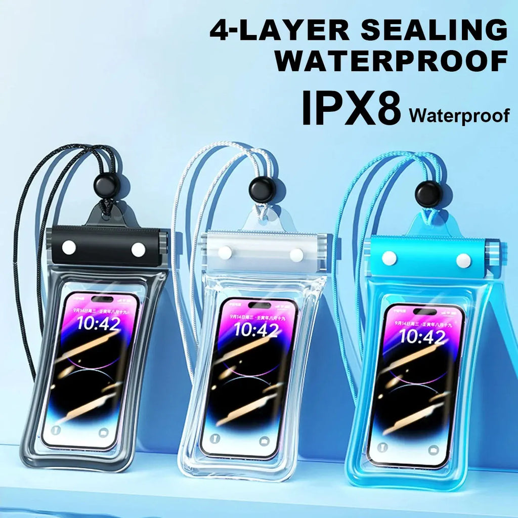 Floating Waterproof Phone Case full View Swimming Bag Underwater Snow Rainforest Transparent Dry Bag Waterproof cover