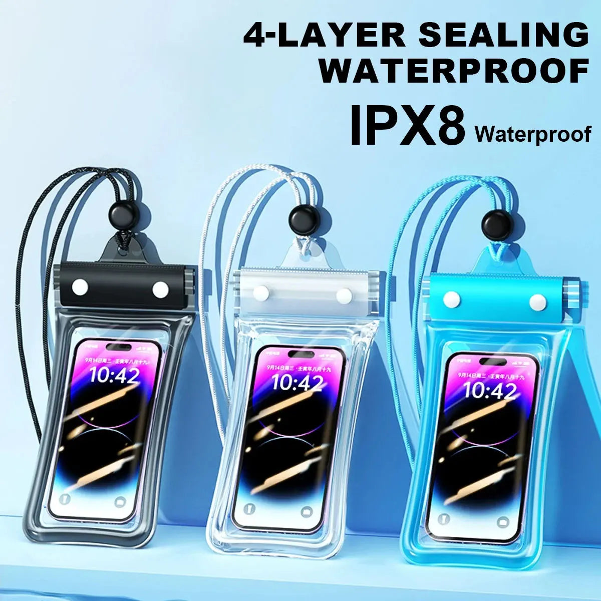 Floating Waterproof Phone Case full View Swimming Bag Underwater Snow Rainforest Transparent Dry Bag Waterproof cover