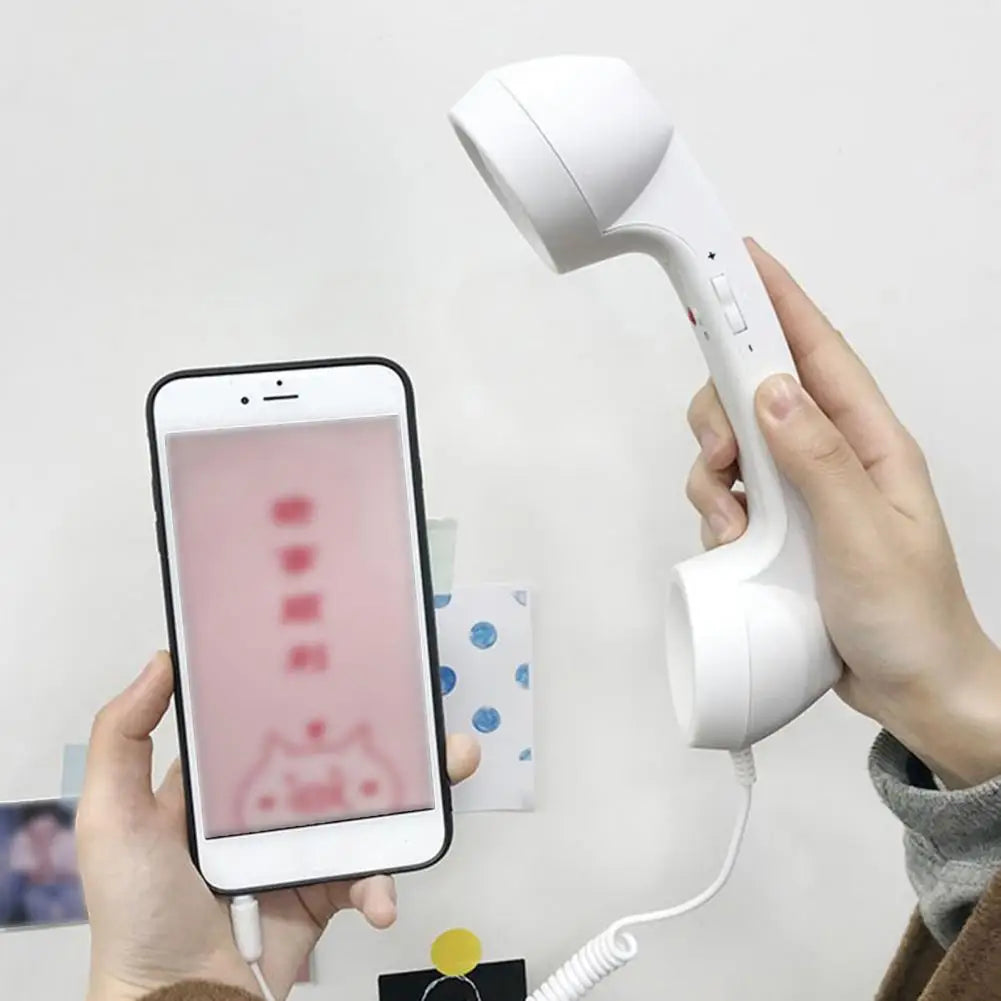 Wired Phone Handset Vintage Retro Phone Handset with Microphone Speaker for Cellphones Universal 3.5mm Socket Smartphone