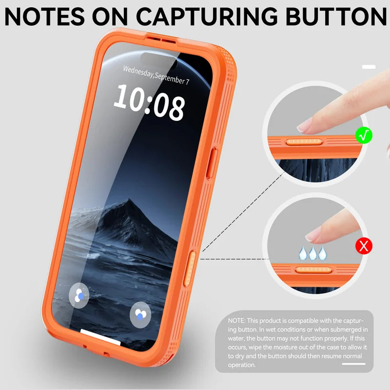 360 Degree Fully Protected Shock, Dust, And Snow Resistant IP68 Waterproof Phone case Suitable for iPhone 17Air 17 Pro max