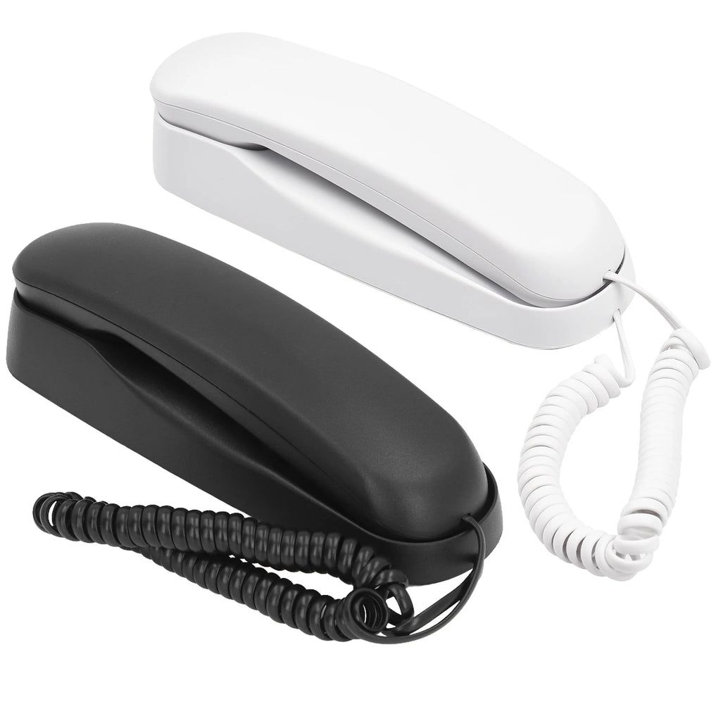 Mini Desktop Corded Landline Phone Fixed Telephone Wall Mountable Supports Mute/ Pause/Redial and 2 Ring Volume Adjustable Funct