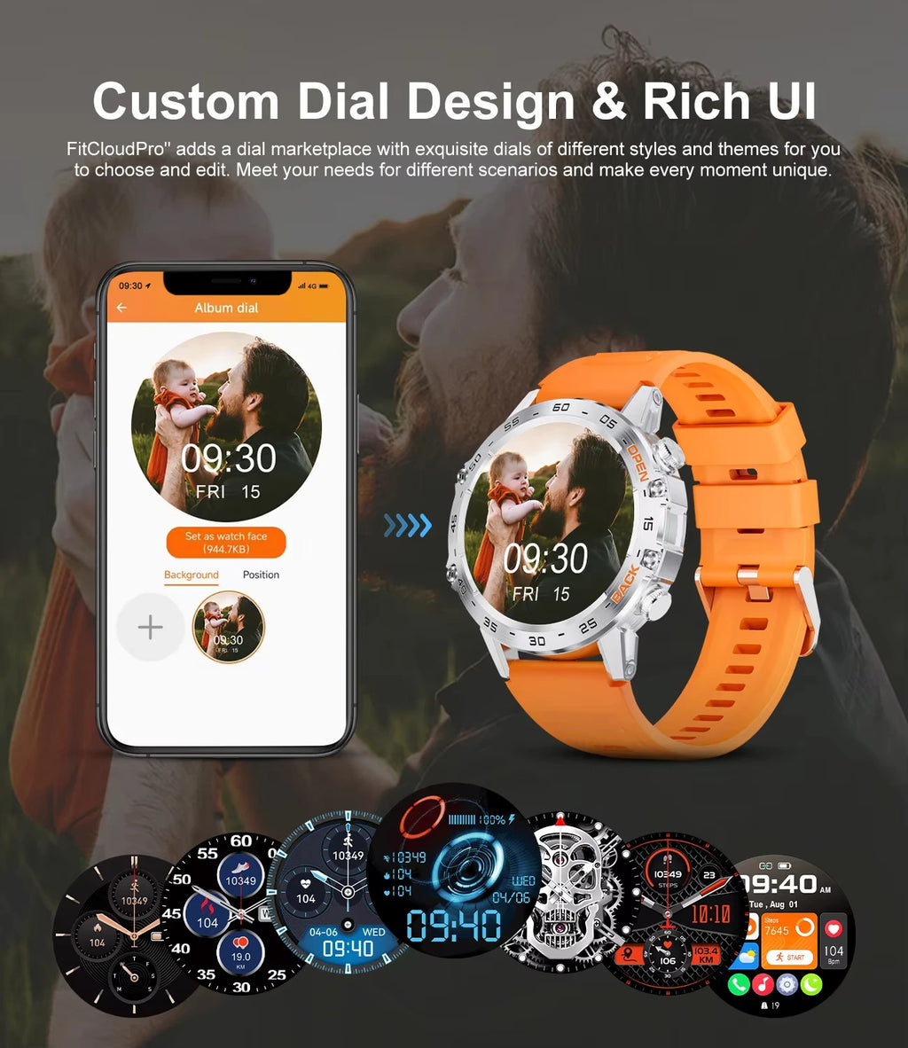 LIGE 1.39 Inch HD Bluetooth Call Smart Watch Men Fitness Tracker Blood Oxygen Health Monitor 400mAh Smartwatch 100+ Sport Modes