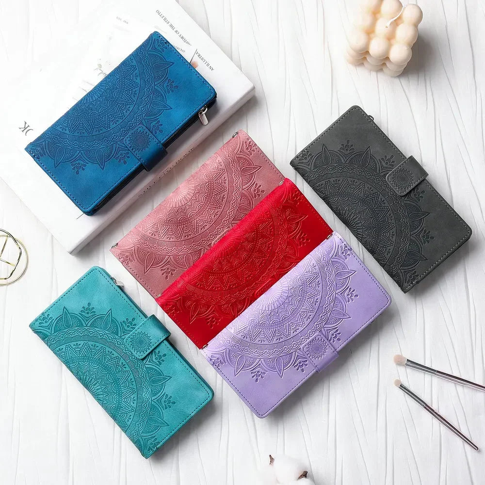 For Poco X8 Pro Max X7 F6 X6 X5 X3 NFC 5G Zipper Wallet Case Crossbody Book Shell Xiaomi Poco M8 M7 Pro M6 F5 C75 X 8 Flip Cover