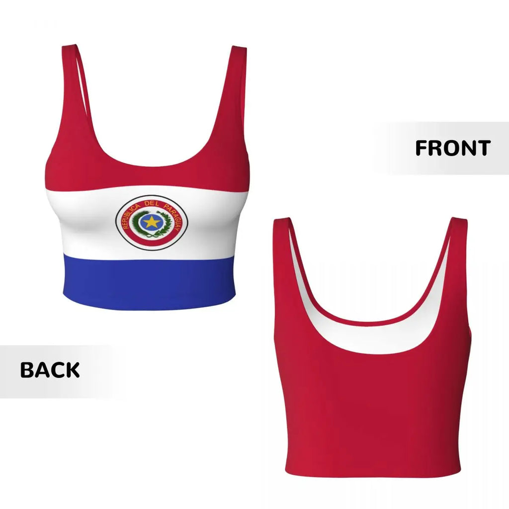 2026 Paraguay Flag Print Women Activities Sports Vest Yoga Vest Workout Vest for Women Lightweight Trendy
