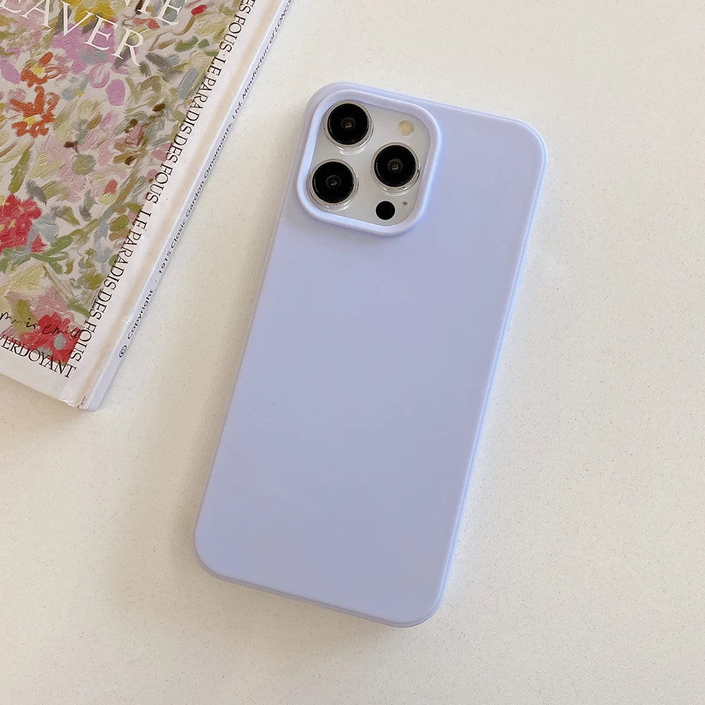 Luxury Matte Candy Color Silicone Soft Case For iPhone 17 Air 16E 16 15 14 13 Pro Max Plus Shockproof Back Cover Slim TPU Shell