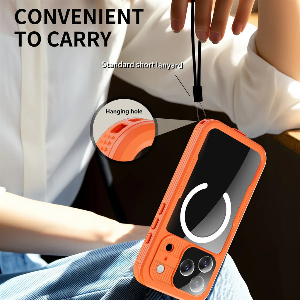 IP68 Full Waterproof Phone Case for iPhone 17 Pro Max Air 17 Magnetic Wireless Charging Magsafe Underwater Diving Cover