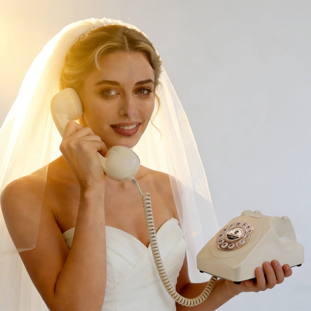 Audiolibro Guestbook Phone Voice Guest Book Wedding Classic Styl Retro Telephone for Wedding Retirement Graduation Birthday Part