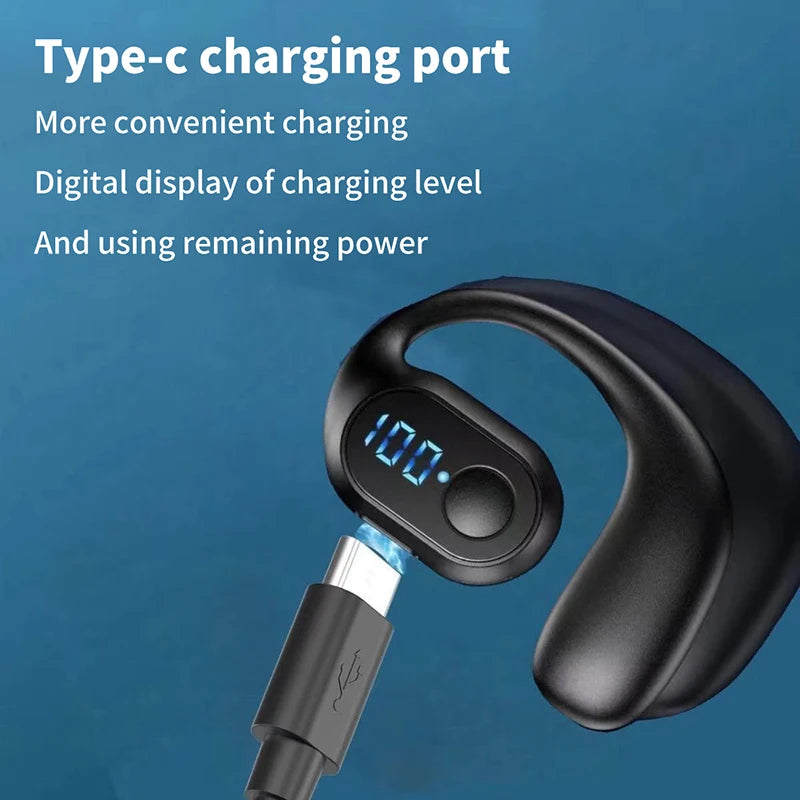 Smart Phones Wireless Bluetooth Earphones Air Conduction OWS Headphone HiFi Ear-Hook Music Sports Noise Cancel Headset