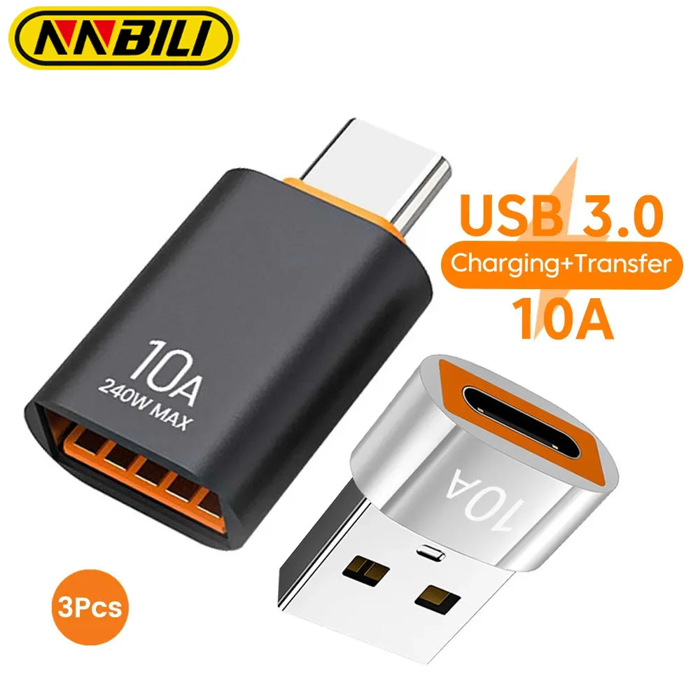 NINIBIL 10A OTG USB 3.0 To Type C Adapter USB Female To Type c Male Fast Charging adadpter OTG USB C For Xiaomi Samsung Laptop