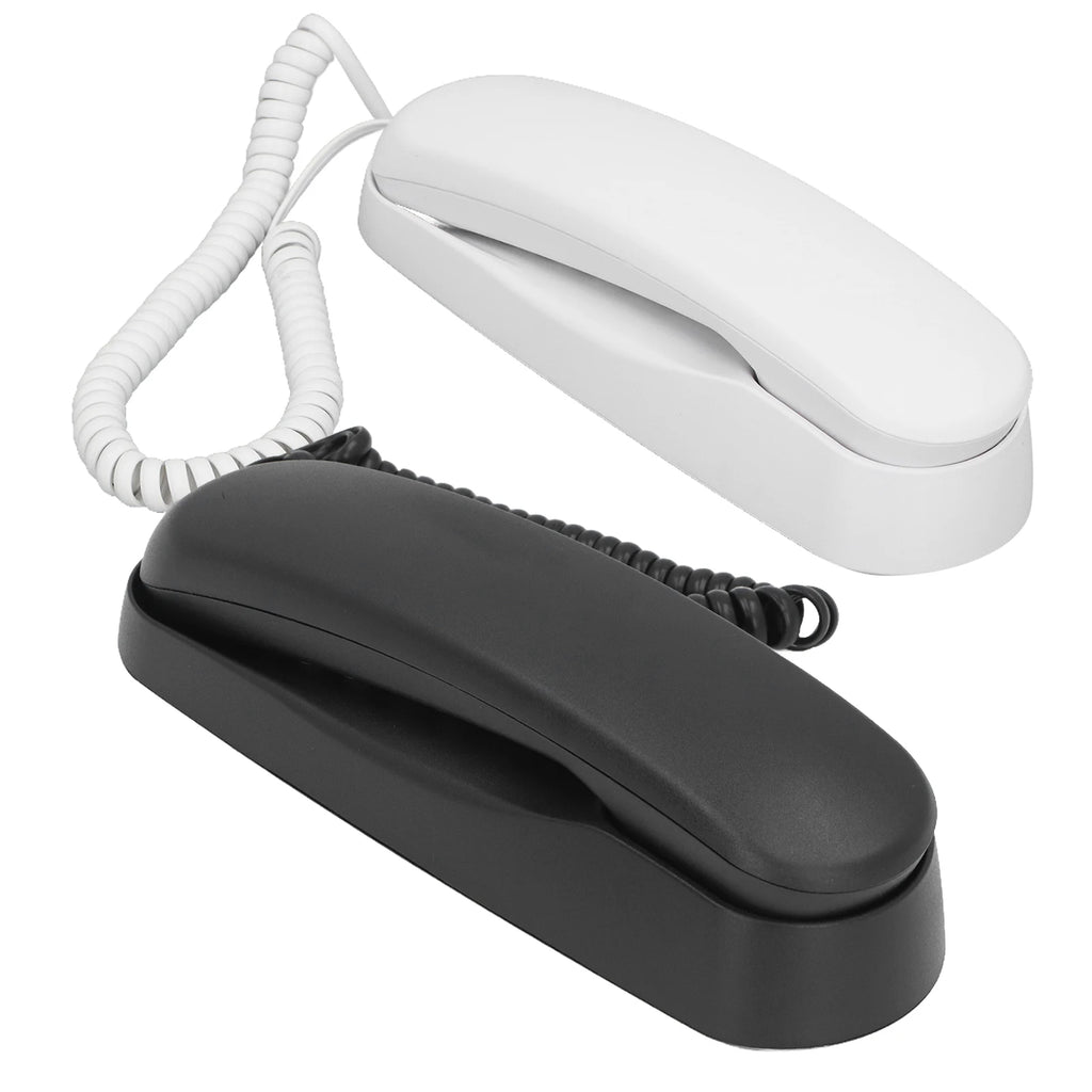 Mini Desktop Corded Landline Phone Fixed Telephone Wall Mountable Supports Mute/ Pause/Redial and 2 Ring Volume Adjustable Funct