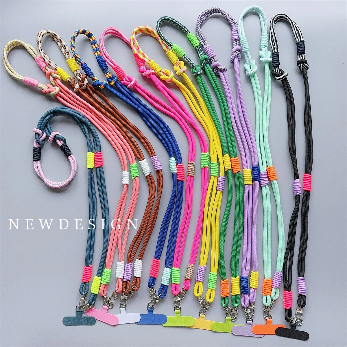 Personalized Trend Double Color Mobile Phone Universal Lanyard Diagonal Span Long Rope Shoulder Strap Rope Fashion Rope