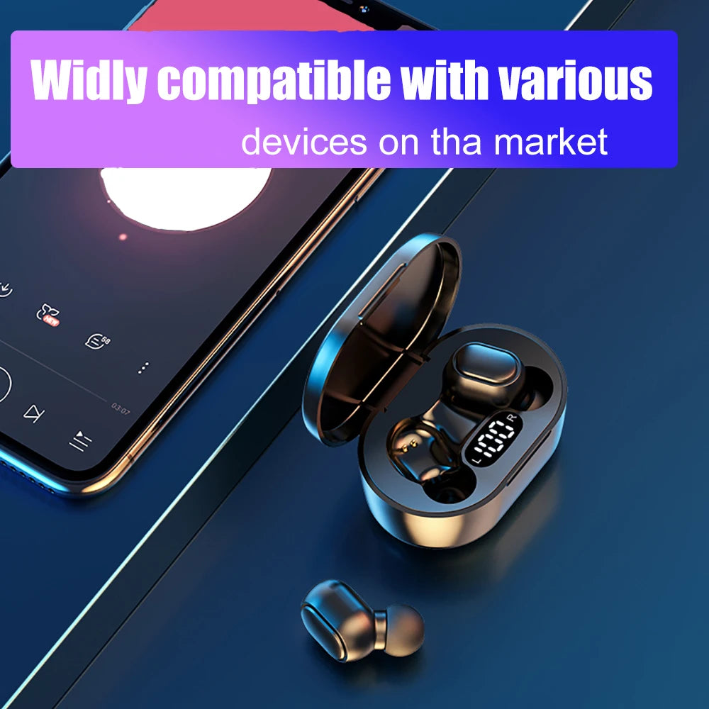 E7S TWS Wireless Headphones Bluetooth Earphone Control Sport Headset Waterproof Microphone Music Earphone Work On All Smartphone