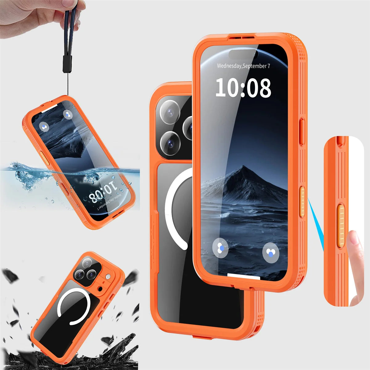 IP68 Full Waterproof Phone Case for IPhone 17 Pro Max Air 17 for Magsafe Magnetic Wireless Charging Underwater Diving Cover