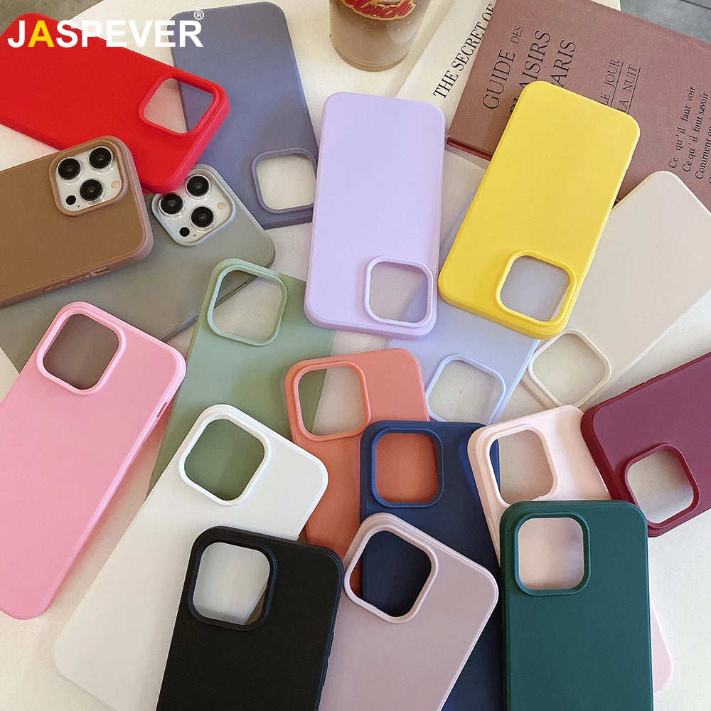 Luxury Matte Candy Color Silicone Soft Case For iPhone 17 Air 16E 16 15 14 13 Pro Max Plus Shockproof Back Cover Slim TPU Shell