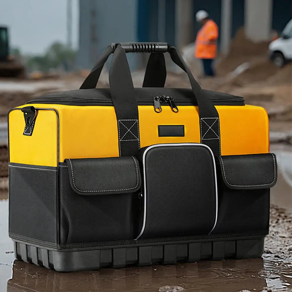 Heavy Duty Electrician Tool Bag Waterproof Multi-Pocket Organizer - Reinforced Oxford Cloth with Adjustable Shoulder Strap