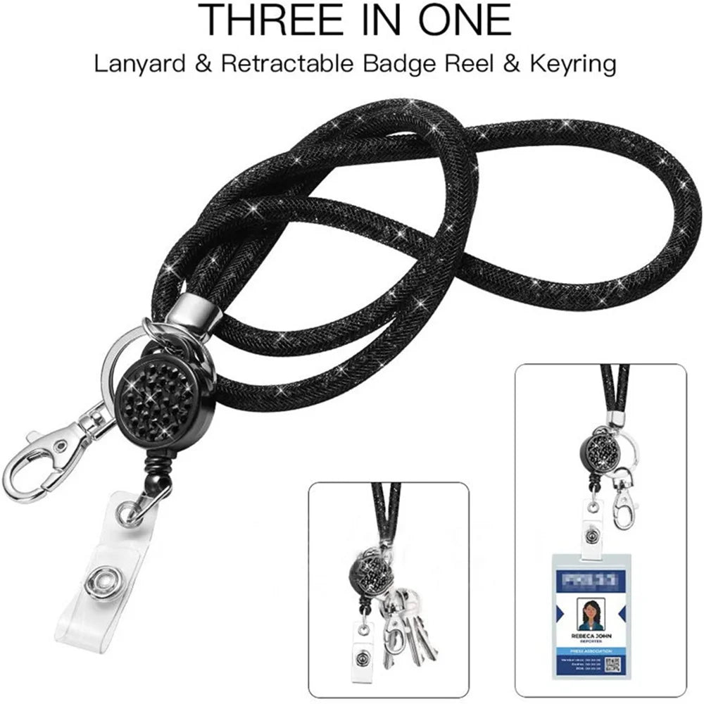 Badges Holder Retractable Lanyard  Id Lanyard Name Xyun Card Badge Holder Reels Clips Hanging Rope Keychain Necklace Strap