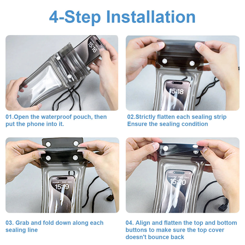 Floating Waterproof Phone Case full View Swimming Bag Underwater Snow Rainforest Transparent Dry Bag Waterproof cover