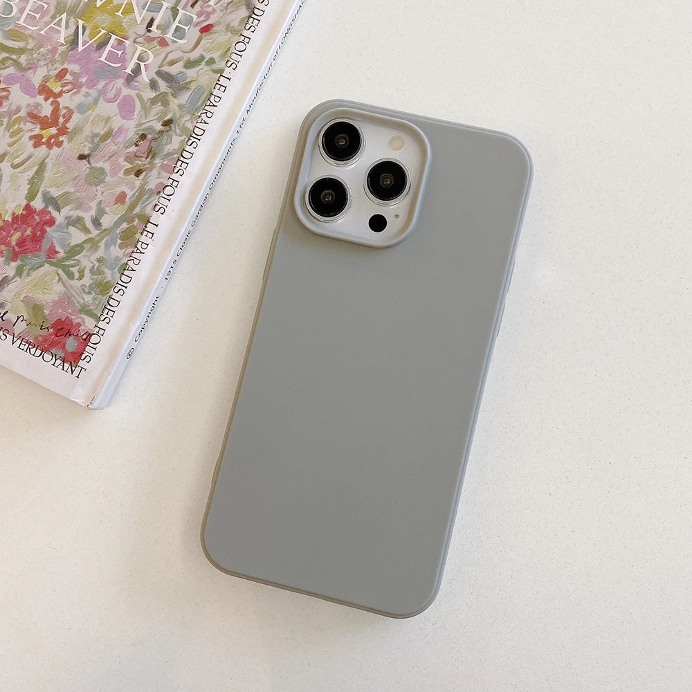 Luxury Matte Candy Color Silicone Soft Case For iPhone 17 Air 16E 16 15 14 13 Pro Max Plus Shockproof Back Cover Slim TPU Shell