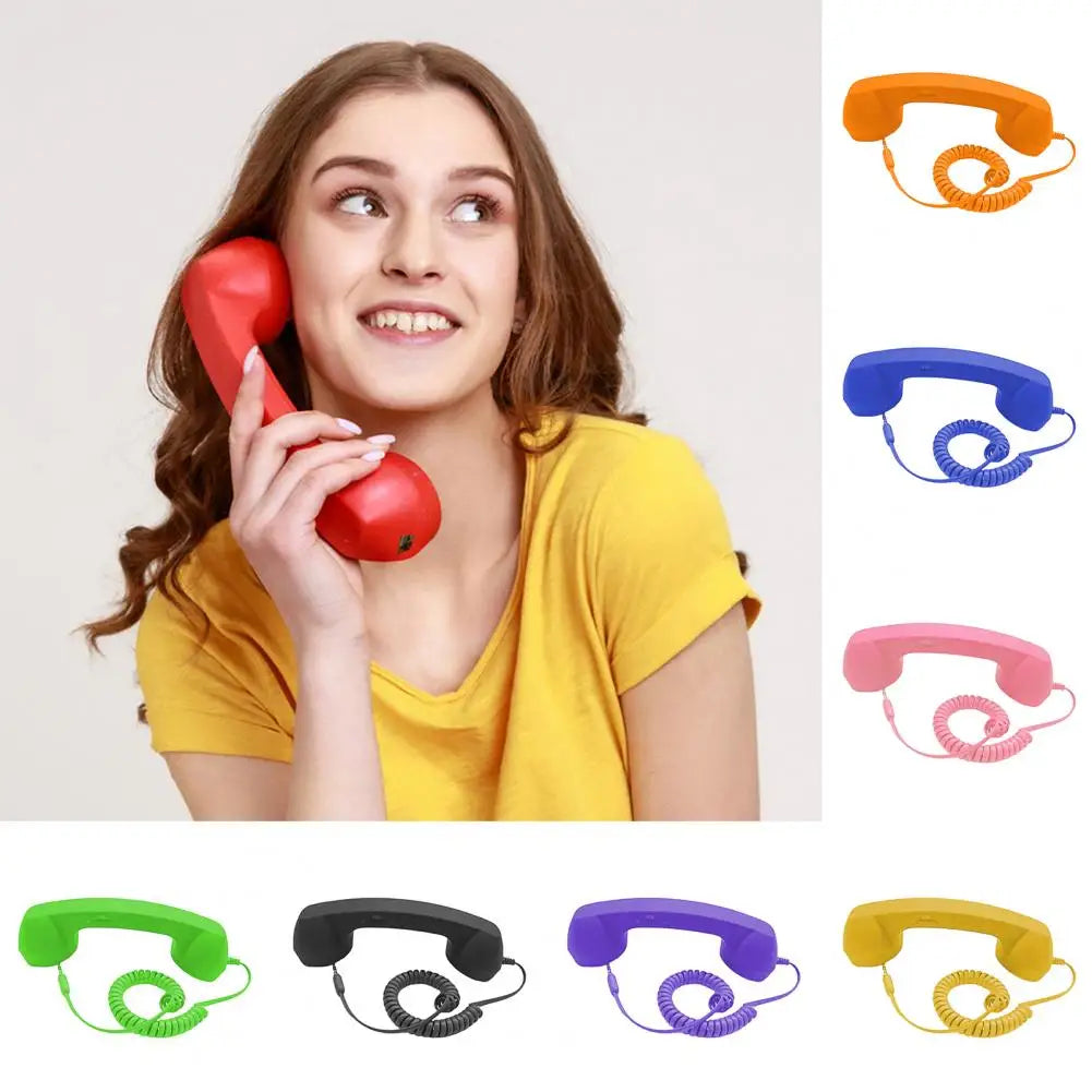 Wired Phone Handset Vintage Retro Phone Handset with Microphone Speaker for Cellphones Universal 3.5mm Socket Smartphone