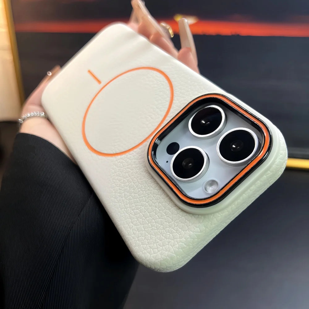 Lichee Pattern Magnetic 17promax Case for IPhone 17 Pro Max 16 14 15 Plus 13 12 17 Air Pro Max 11 for Magsafe Soft Cover