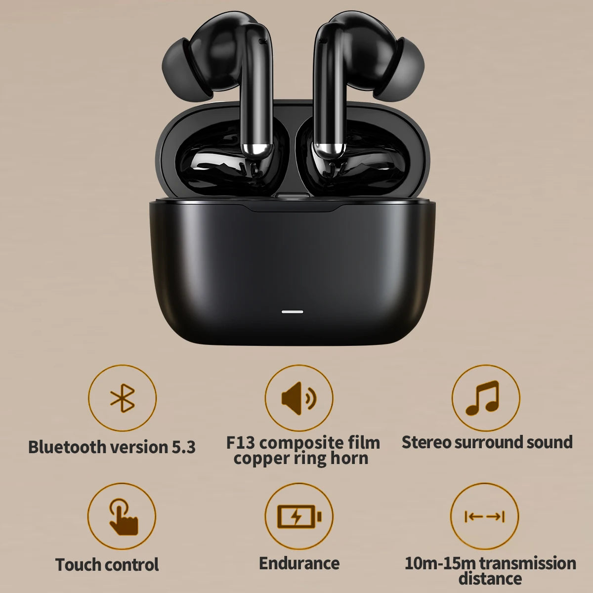 Bluetooth earphones, true wireless Bluetooth earphones, in-ear Bluetooth earphones, suitable for all smartphones