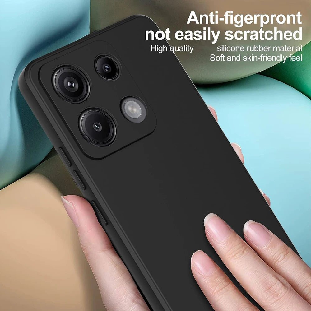 Ultra Thin Matte Soft Silicone Case For Xiaomi Redmi Note 13 12 Pro Plus Pro+ 12S 12C 13C 4G 5G Black Solid Color TPU Back Cover