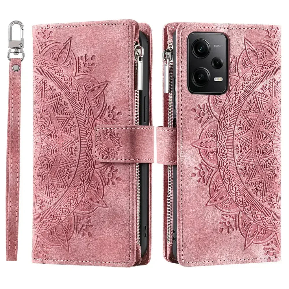 For Poco X8 Pro Max X7 F6 X6 X5 X3 NFC 5G Zipper Wallet Case Crossbody Book Shell Xiaomi Poco M8 M7 Pro M6 F5 C75 X 8 Flip Cover
