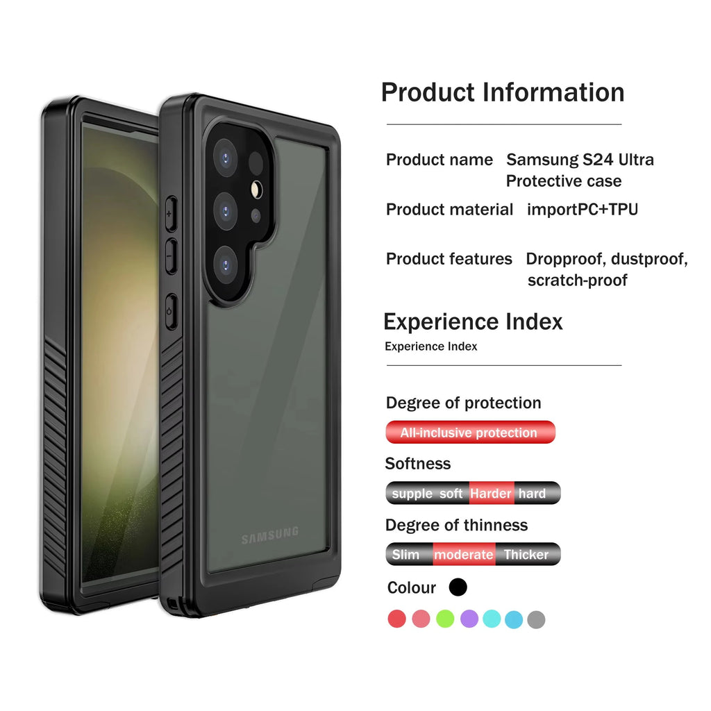 Shellbox Best-selling PC TPU Lens Protection Rugged and Durable Fully Sealed IP68 Waterproof Phone Case S25 Ultra S23 S24 Serie