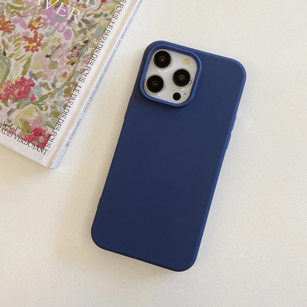 Luxury Matte Candy Color Silicone Soft Case For iPhone 17 Air 16E 16 15 14 13 Pro Max Plus Shockproof Back Cover Slim TPU Shell