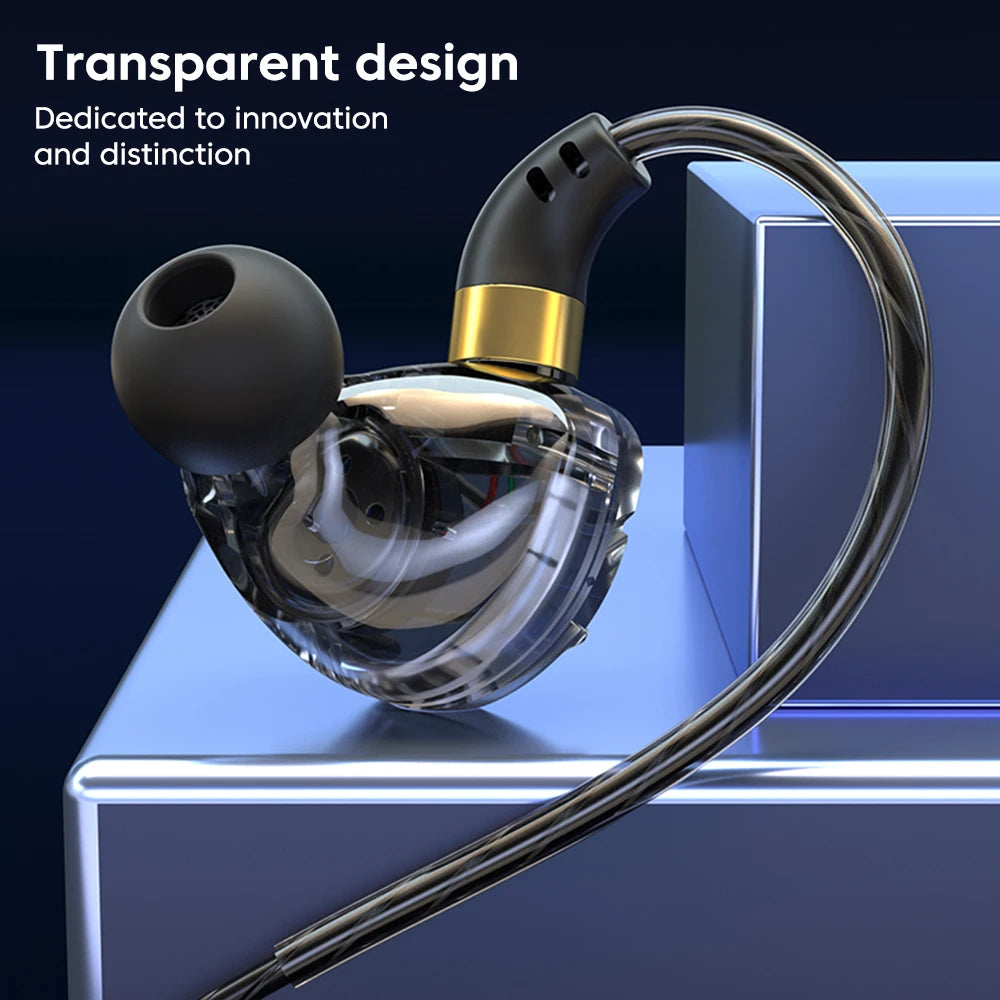 Type-C Wired Headphones In-Ear Sports Heavy Bass Gaming Earphones With Mic Volume Adjustment Call Line Control Cellphones Earbud