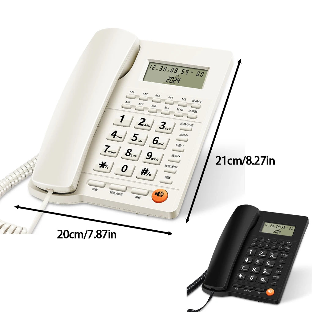 Desk Corded Telephone With Display Home Fixed Landline Phone quick dialing hands-free etc for Home Hotel Office Restaurant