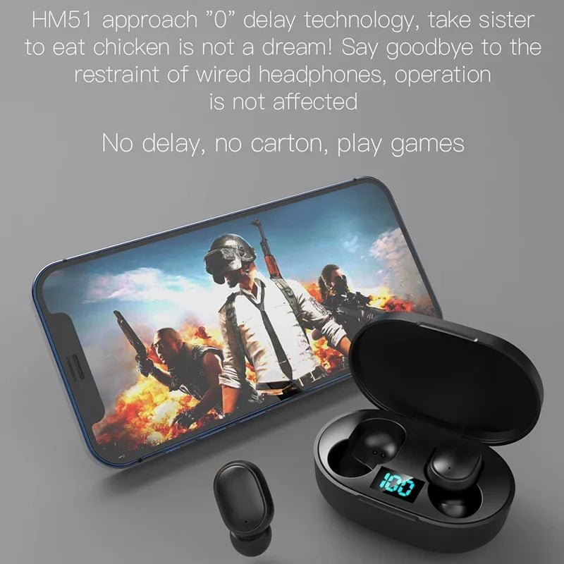 TWS E6S Fone Bluetooth Earphones Wireless Bluetooth Headset Noise Cancelling Headset With Microphone Headphones ForHuawei Xiaomi