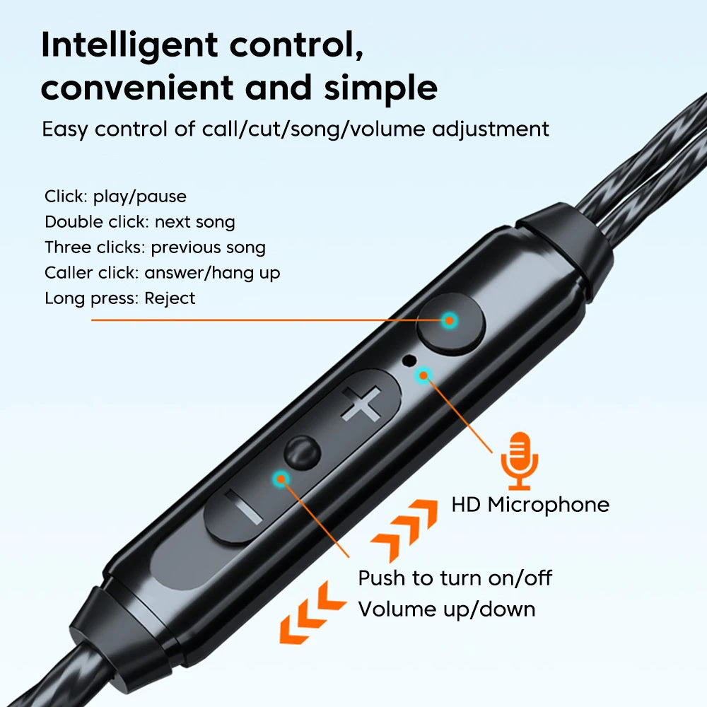 Type-C Wired Headphones In-Ear Sports Heavy Bass Gaming Earphones With Mic Volume Adjustment Call Line Control Cellphones Earbud